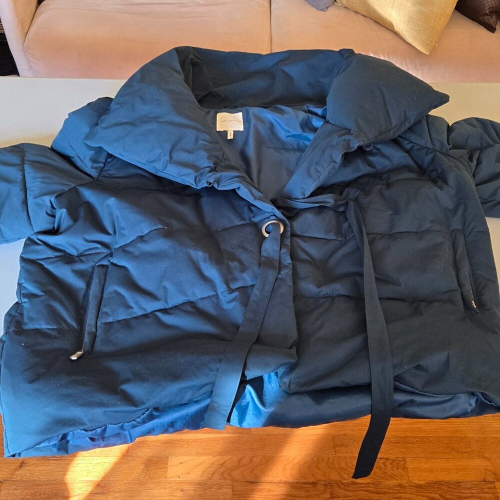 AVEC LES FILLES Teal Green Puffer Wrap Jacket Size XL Women EUC from Macy's - Picture 7 of 7